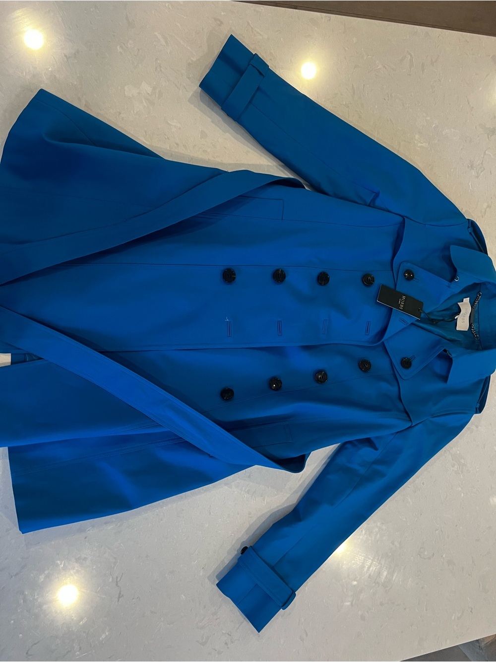 Hobbs London Saskia Trench Coat Imperial Blue Size US 10 NWT $400